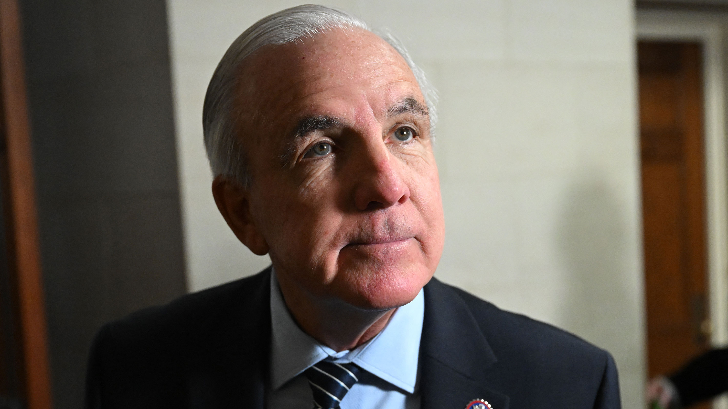 Rep. Carlos Gimenez arrives at a GOP caucus meeting on Capitol Hill in Washington, DC on October 24.